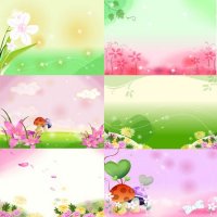 Цветочки и грибочки - Фоны для фотошопа