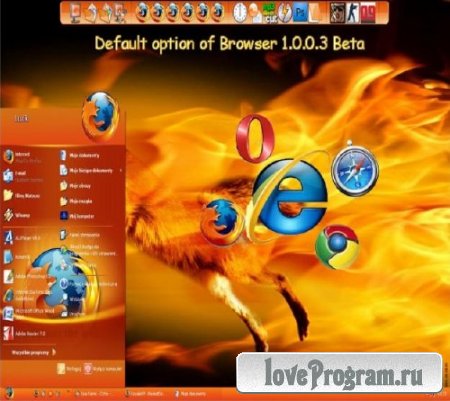 Default option of Browser 1.0.0.3 Beta