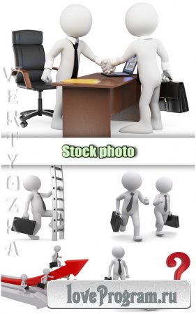    3D / Business people in 3D - Raster clipart