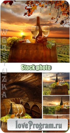 ,       / Wine composition of wine at sunset - Raster clipart