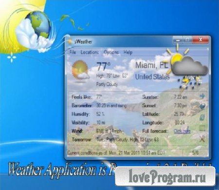 Weather Application is Prognosis 1.2.1 Build 1