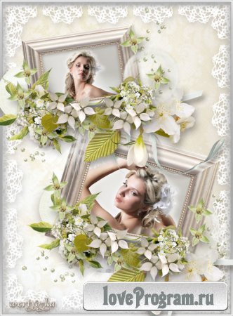 Свадебная рамка для фотошопа - Цветы жасмина 