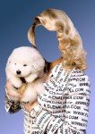 Шаблон для фотошопа – Женщина с белой собачкой