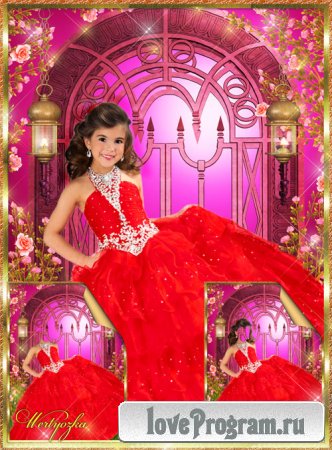 Детские шаблоны - Прекрасное красное платье для маленькой принцессы 