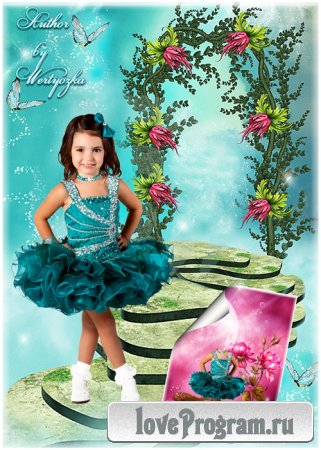 Детские шаблоны для фотошопа - Малышка в нарядном платье 