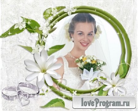 Красивая свадебная рамочка для фотошопа - Великолепие цветов