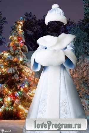 Шаблон для фотомонтажа - костюм снегурочки