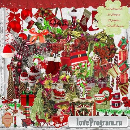 Рождественский скрап-набор - Рождество в красном 