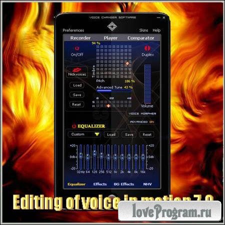 Editing of voice in motion 7.0