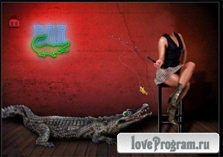  Шаблон psd женский - крокодил не ловится 