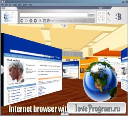 Internet browser with a 3D interface 1.2