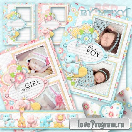 Две рамки детские для фотошопа - Новорожденным