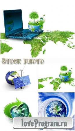   / Green planet, creative, nature - Raster clipart