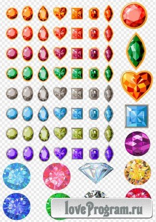 Клипарт - Украшение драгоценные камни бриллианты на прозрачном фоне