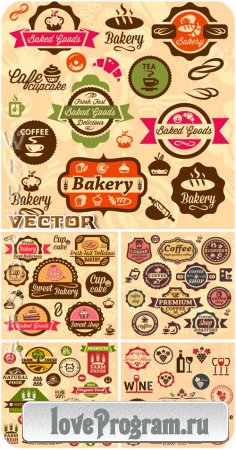    / Retro food labels - vector
