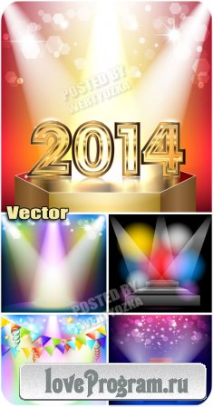 Разноцветное сияние прожекторов / Multi-colored glow of spotlights - vector