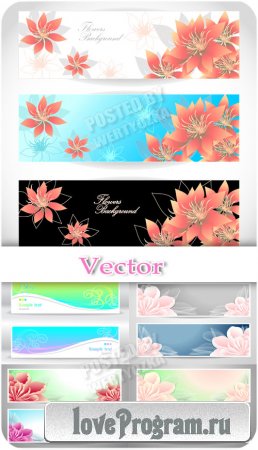     / Banners with delicate flowers - vector clipart