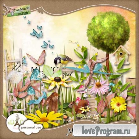 Цветочный скрап-комплект - Музыкальный сад 