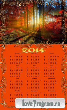 Календарь на 2014 год – Костёр рябины красной 