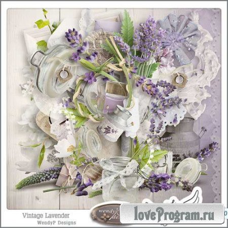 Прекрасный цветочный скрап-комплект - Лаванда 