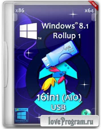 Windows 8.1 Rollup 1 AIO USB 16in1 by M0nkrus/Puhpol (x86/x64/RUS/ENG)