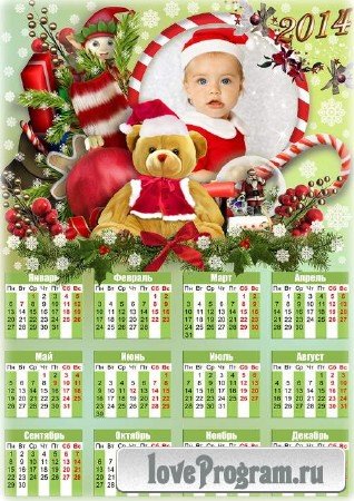 Детская рождественская рамочка-календарь - Мы ждем подарков и чудес к празднику! 