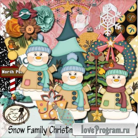 Зимний скрап-комплект - Рождественская снежная семейка 