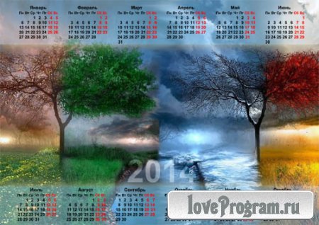  Календарь на 2014 год - 4 поры года природы 