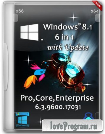 Windows 8.1 with 6.3.9600.17031 (Core/Pro/Enterprise) 6 in 1 by Kyvaldiys (x86/x64/RUS/2014)