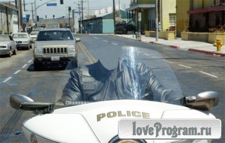  PSD шаблон для мужчин - На полицейском мотоцикле 