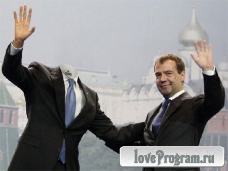 Шаблон для фотошопа - Встреча с Медведевым 