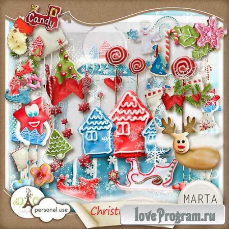 Детский новогодний скрап-набор - Рождественские сладости 