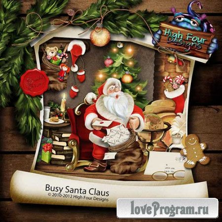 Рождественский скрап-комплект - Занятия Санта Клауса 