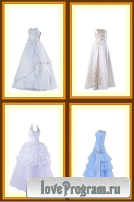  Шаблоны для Фотошопа - Свадебные платья