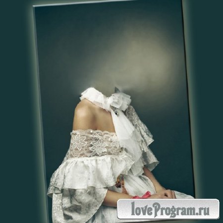 Шаблон для фотомонтажа - В белом женском костюме 