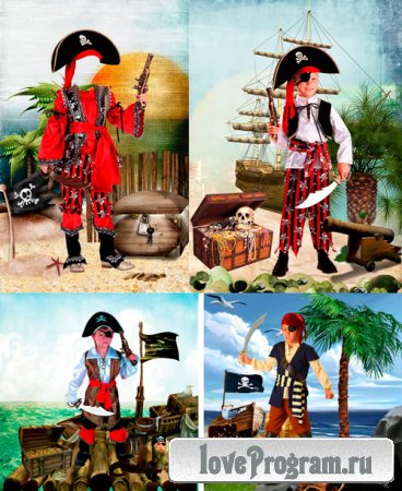 Шаблоны для фотошопа  - Пираты