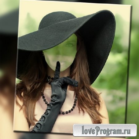  Шаблон для Photoshop - Девушка в шляпе 