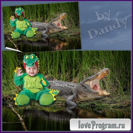 Шаблон для фотошопа - Маленький крокодильчик